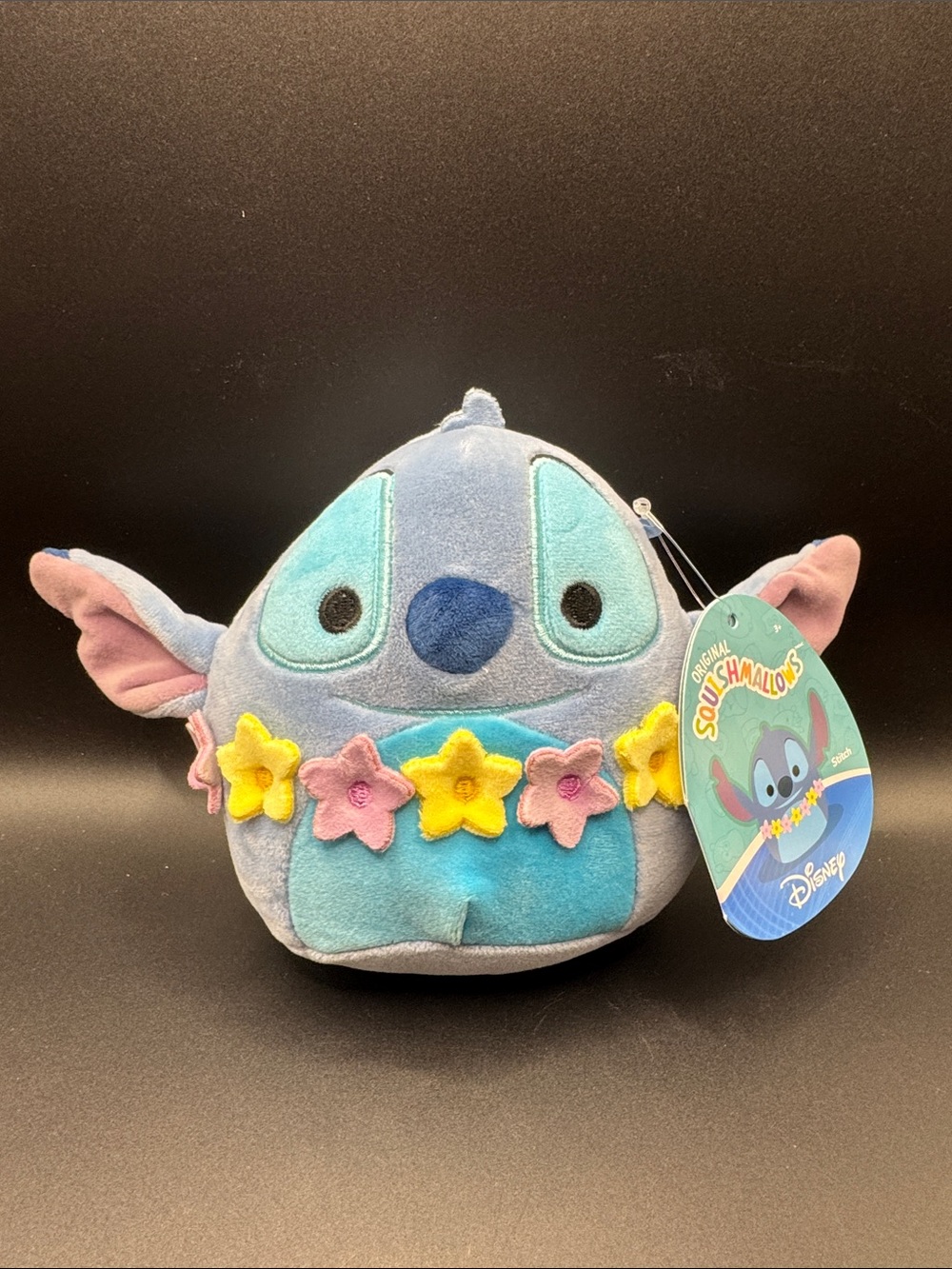 Disney Blue Stitch Plush with Pink and Yellow Flower Lei